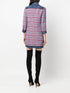 panelled tweed denim mini dress